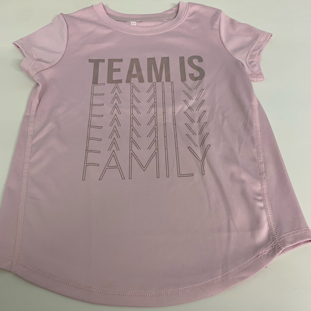 All in Motion Pink Team is Family Shortsleeved T-shirt Sz XS (4/5)